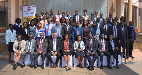 Seated 4th left is the Commission Secretary:CEO Twalib Mbarak, CBS , Commission Directors Senior Officers and inductees. | National Integrity Academy | EACC website images