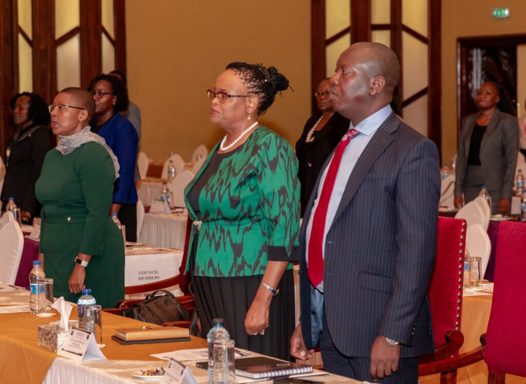 From left, the Hon. Attorney General Dorcas Oduor, Chief Justice. Hon. Martha Koome, and Director of Public Prosecutions, Renson Ingonga at the launch of the Anti-Corruption Strategic Guiding Framework for the Justice Sector